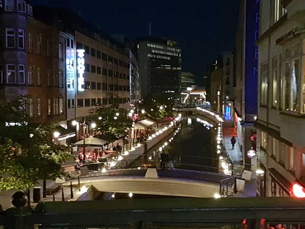 aarhus river during the night